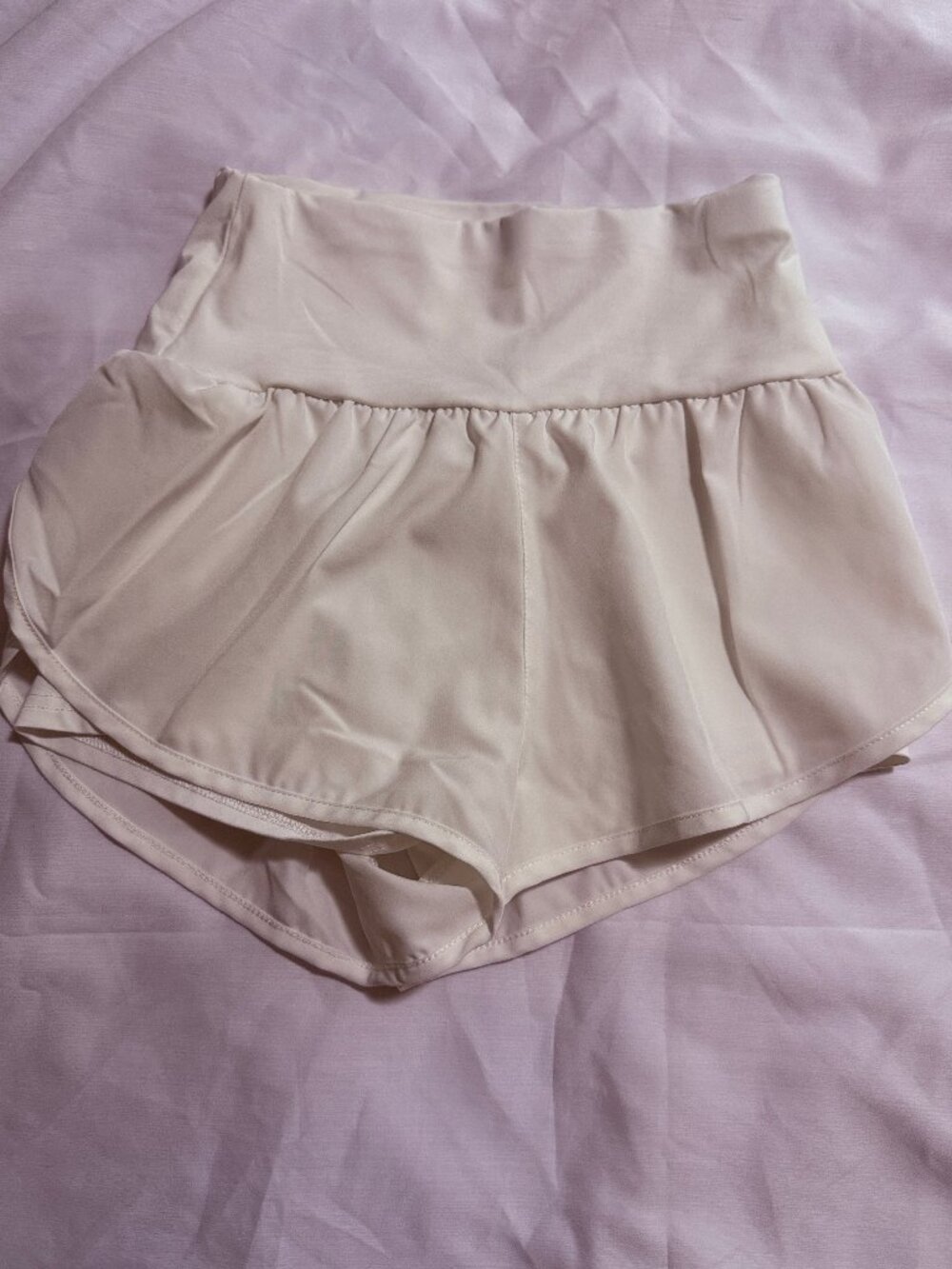 Shein Flowy Running Shorts 2-in-1 Butterfly Athletic Workout White Skort Size XS